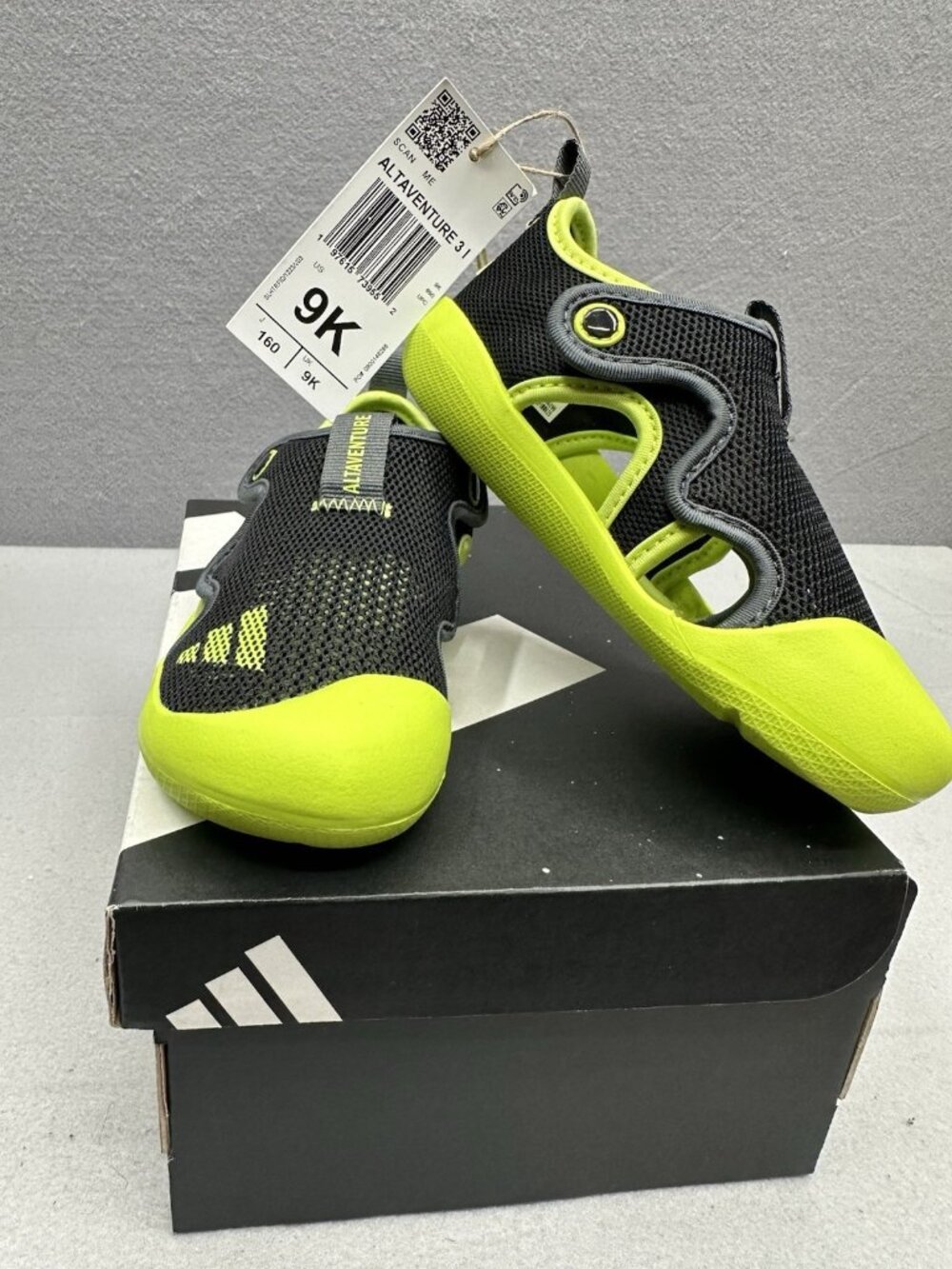 Adidas Kids Altaventure 3 Water Shoe Toddler Size 9K Unisex Black Lime